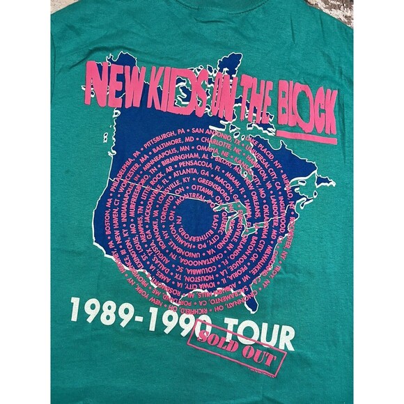 VTG New Kids on the Block 1989 90s Sold Out Tour Single Stitch T-Shirt Sz L EUC - Picture 14 of 14